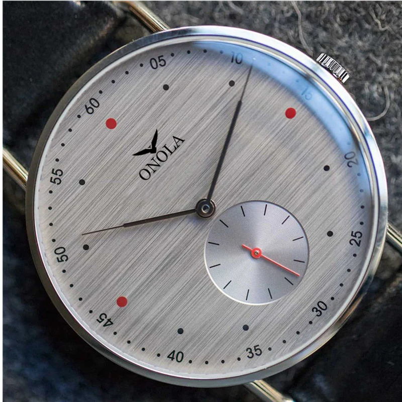 Minimalist Leather Watch for Men – ONOLA Ultra-Thin Waterproof Quartz Timepiece