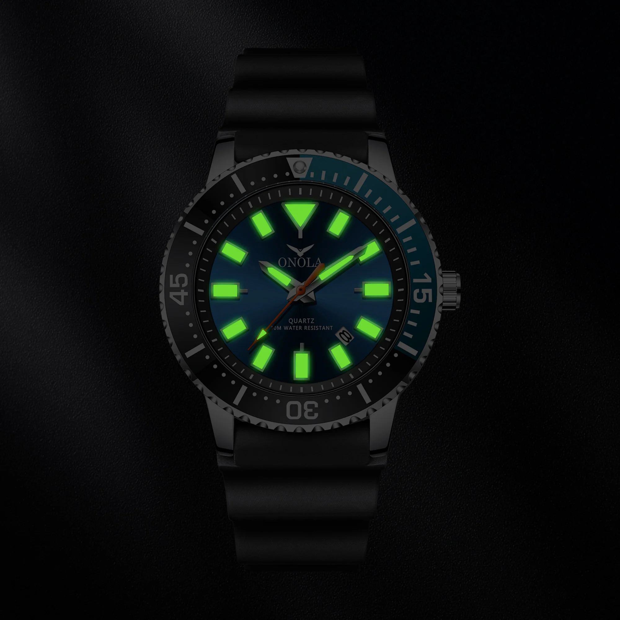 ONOLA Sports Watch for Men – Waterproof Rubber Strap, Quartz Movement