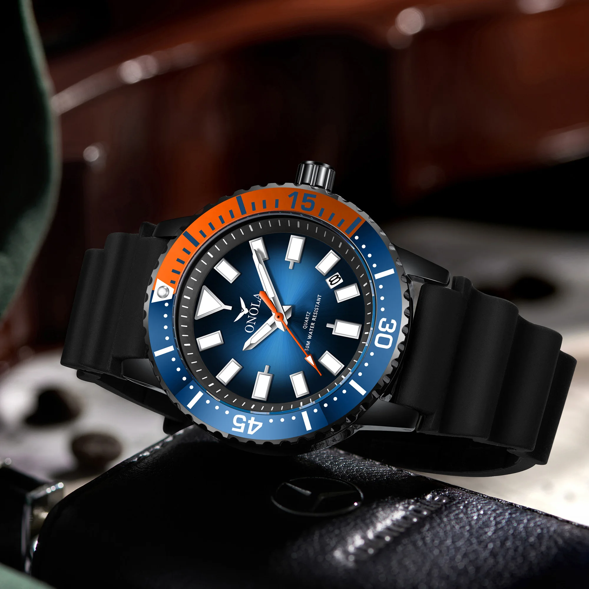 ONOLA Sports Watch for Men – Waterproof Rubber Strap, Quartz Movement