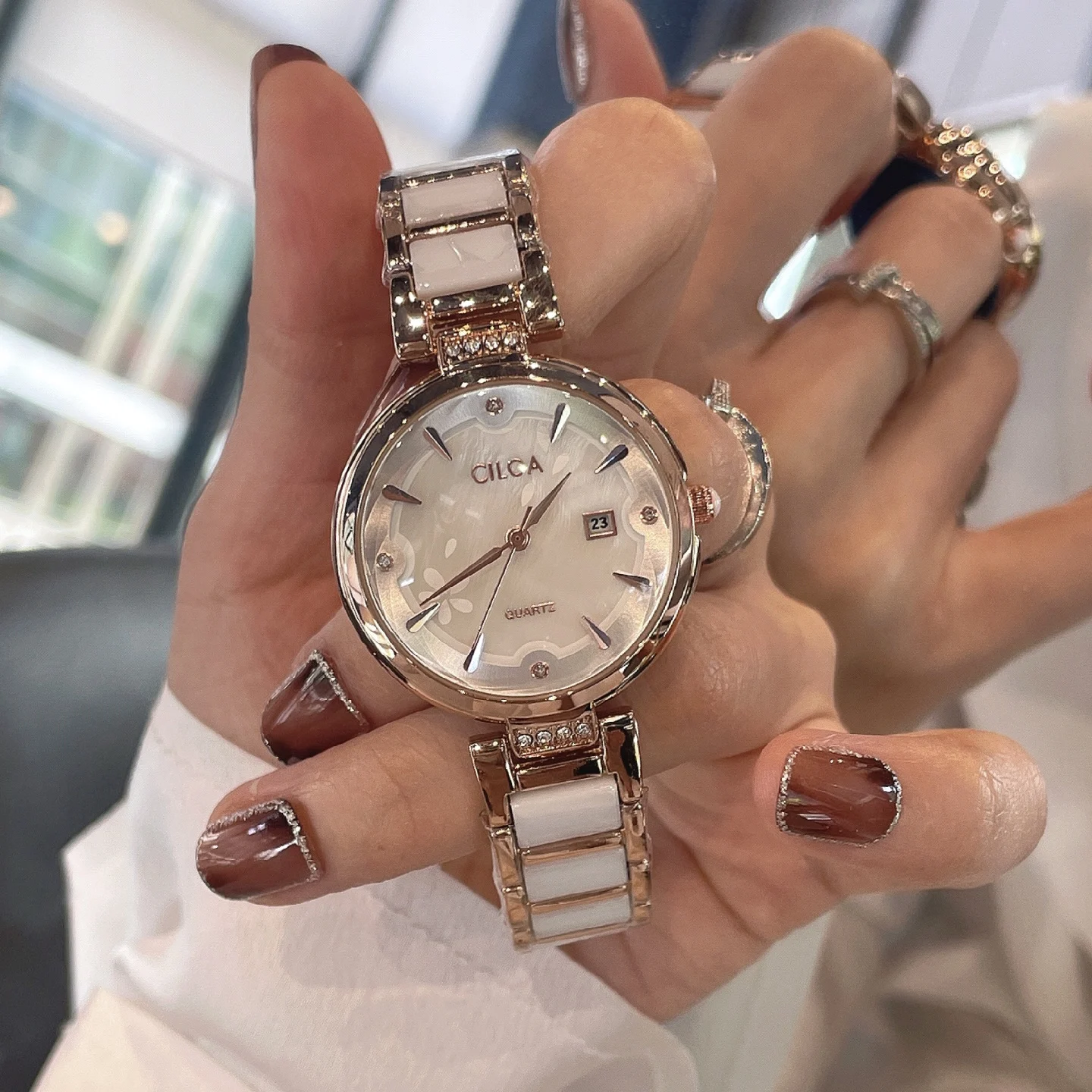 2025 Fashion Hot selling Ceramic Women's Watch Light Luxury Women's Quartz Watch