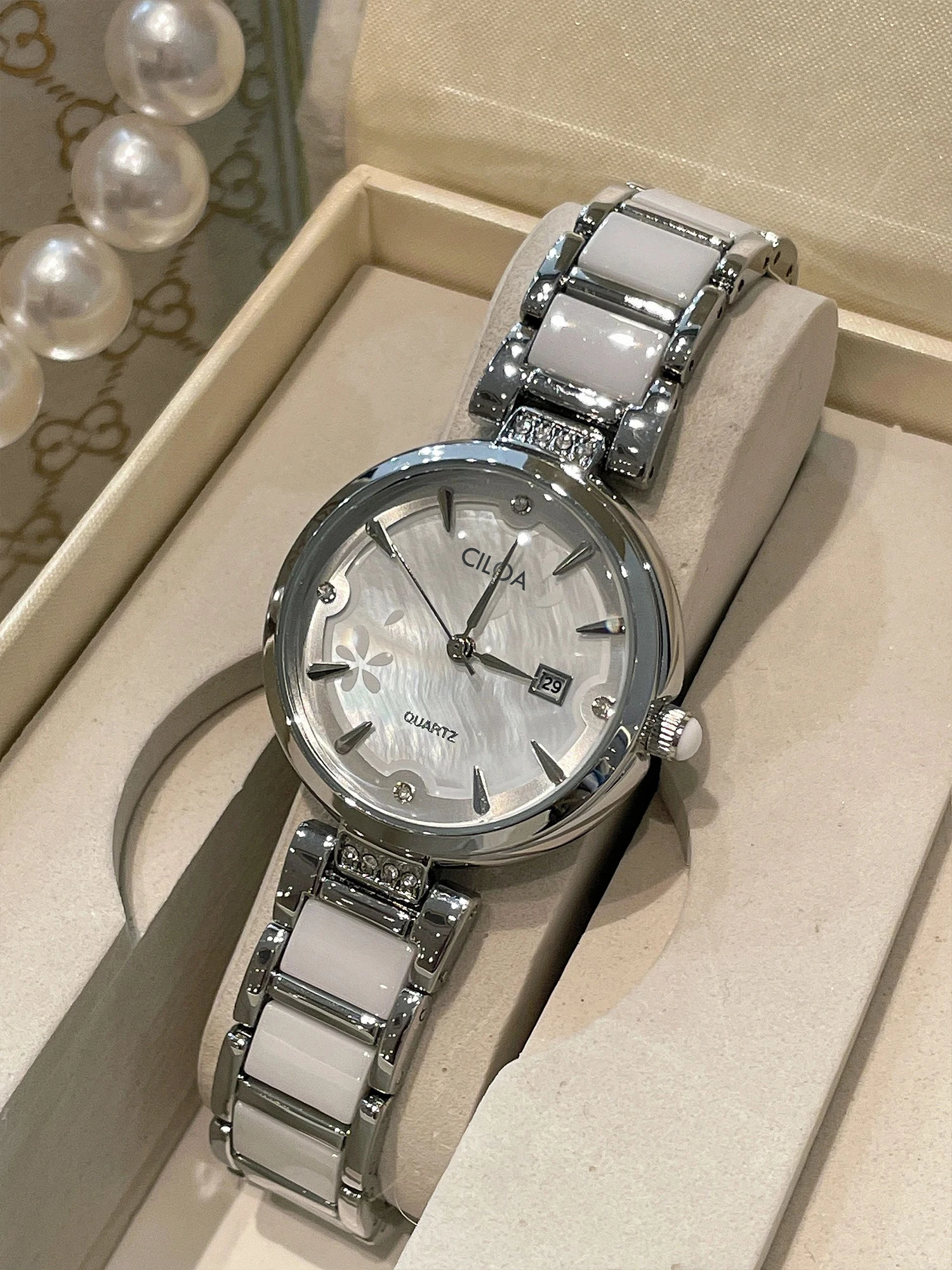 2025 Fashion Hot selling Ceramic Women's Watch Light Luxury Women's Quartz Watch
