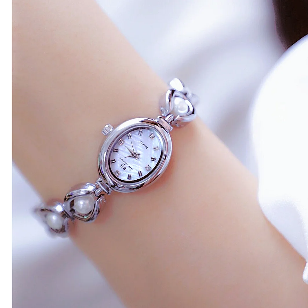 Elegant Pearl Bracelet Women’s Watch – Crystal Dial & Waterproof Design Women's Watches Color : Rose|Silver|Gold 