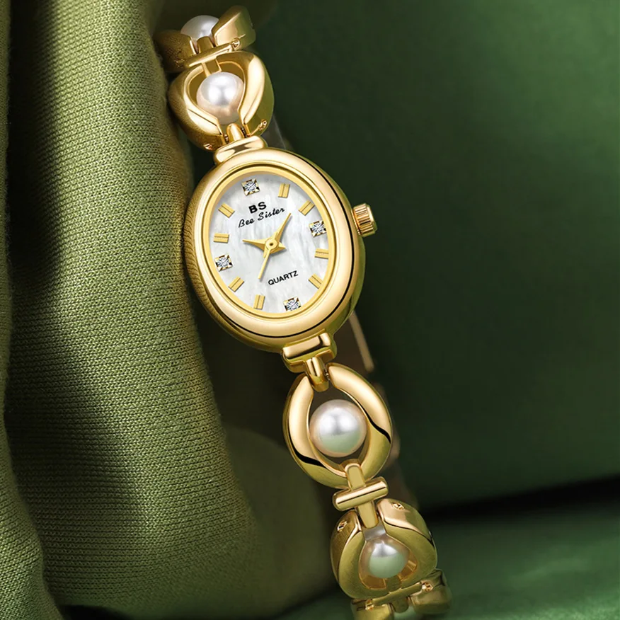 Elegant Pearl Bracelet Women’s Watch – Crystal Dial & Waterproof Design Women's Watches Color : Rose|Silver|Gold 