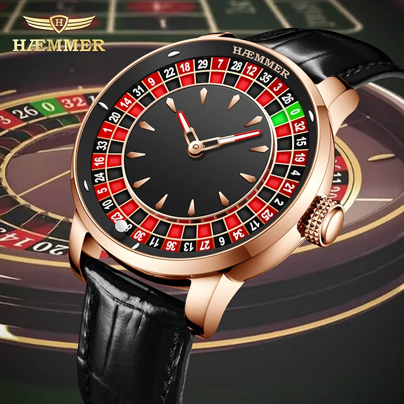 HAEMMER 2025 Casino Roulette Watch – Leather Strap & Automatic Movement Watches For Men Color : 5033-66|5033-33|5033-22|5033-55|5033-44|5033-77|5033-11|5033-88 