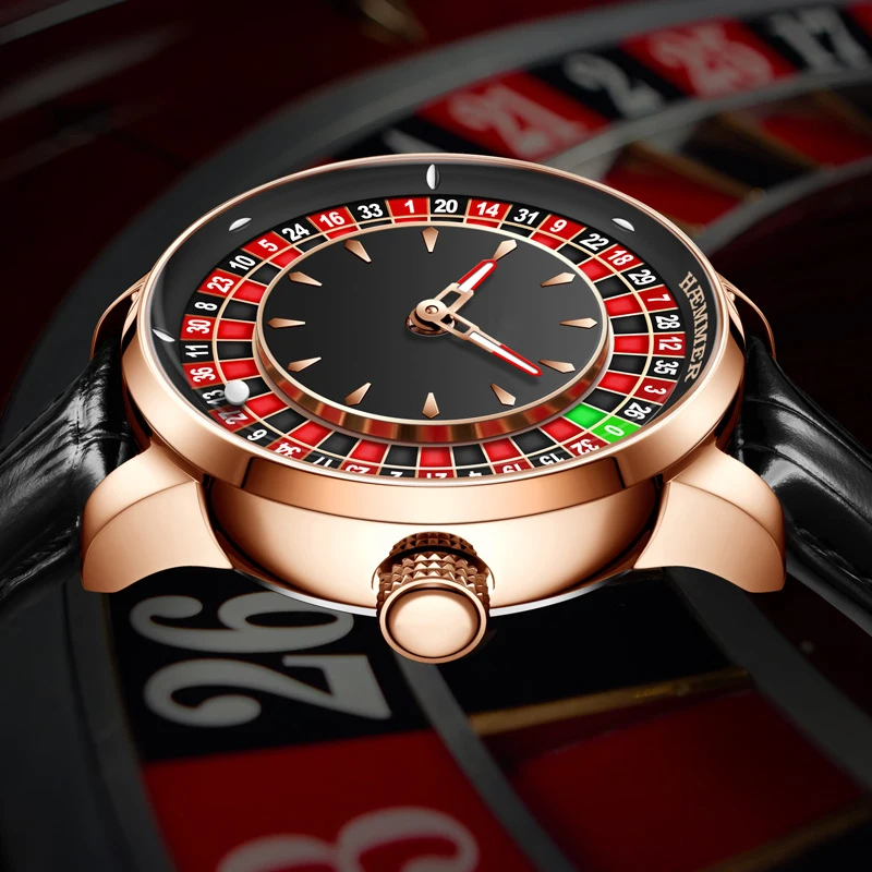HAEMMER 2025 Casino Roulette Watch – Leather Strap & Automatic Movement Watches For Men Color : 5033-66|5033-33|5033-22|5033-55|5033-44|5033-77|5033-11|5033-88 