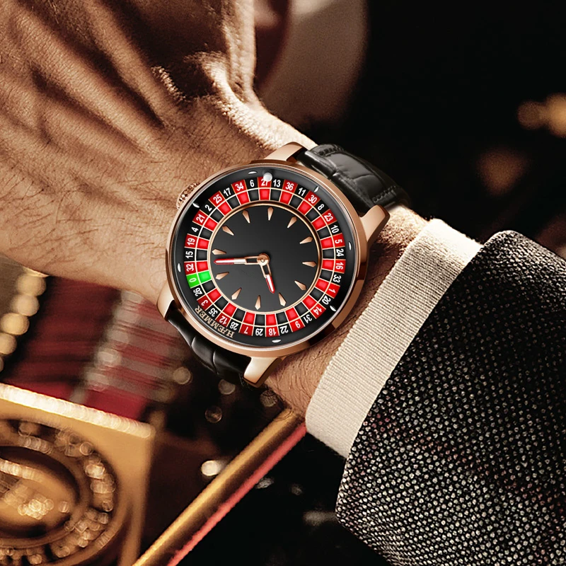 HAEMMER 2025 Casino Roulette Watch – Leather Strap & Automatic Movement Watches For Men Color : 5033-66|5033-33|5033-22|5033-55|5033-44|5033-77|5033-11|5033-88 