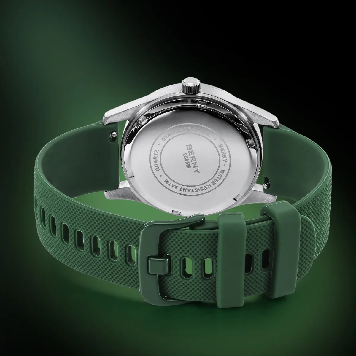 BERNY Men’s Automatic Stainless Steel Watch with Sapphire Crystal and Day-Date Display Berny Watches Color : 2685MSC-YE 