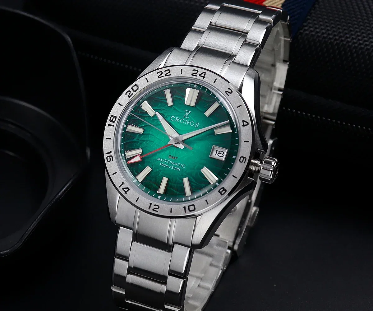 Cronos GS Desert Texture GMT Automatic Watch for Men – NH34, Sapphire Crystal, 10ATM
