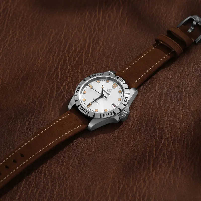 Boderry Urban Titanium Date Watch – Lightweight Mechanical Luxury Watches For Men Color : Green Brown|Blue Brown|Black Brown|White Brown 