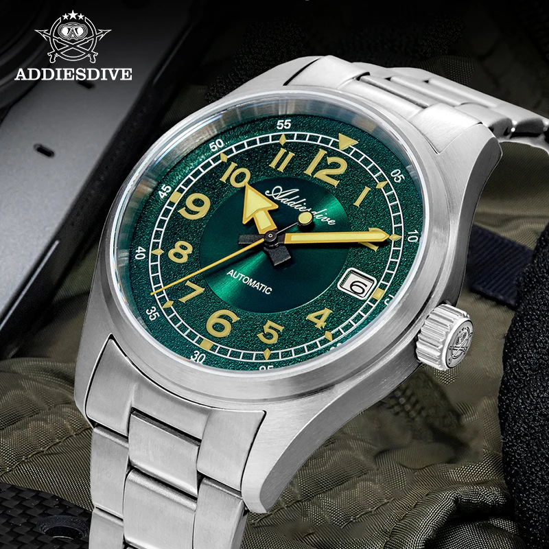 ADDIESDIVE AD2055 Automatic Watch – NH35 Movement, Sapphire Glass, 200M Waterproof Addiesdive watches Berny Watches Size : Japan NH35A 