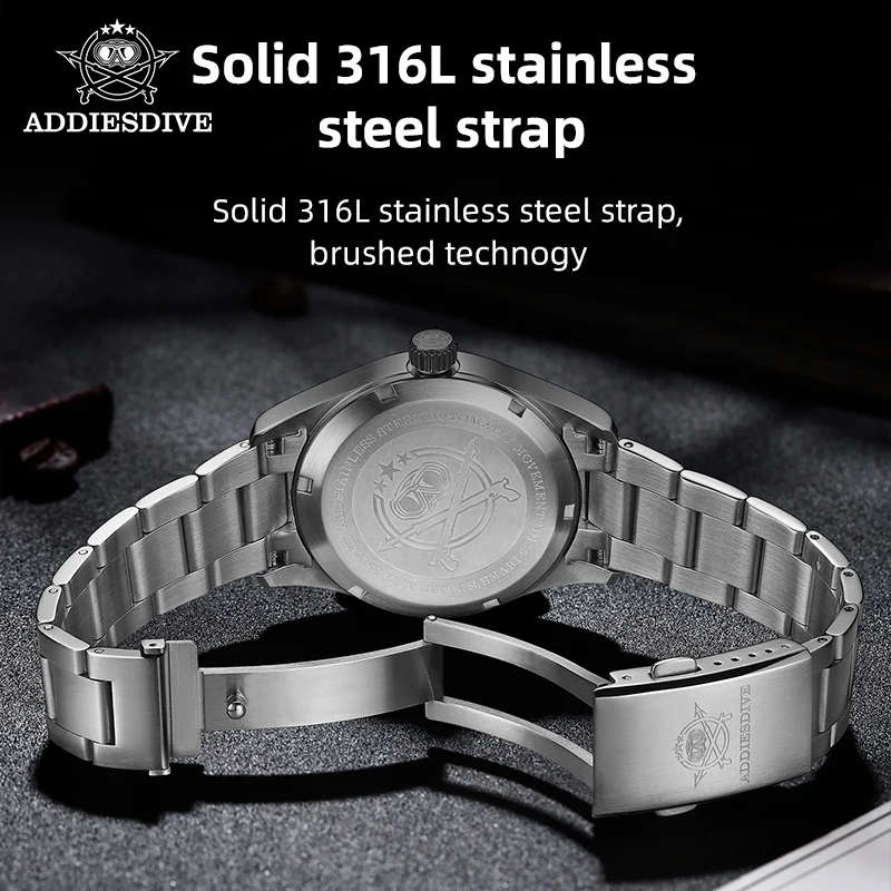 ADDIESDIVE AD2055 Automatic Watch – NH35 Movement, Sapphire Glass, 200M Waterproof Addiesdive watches Berny Watches Size : Japan NH35A 