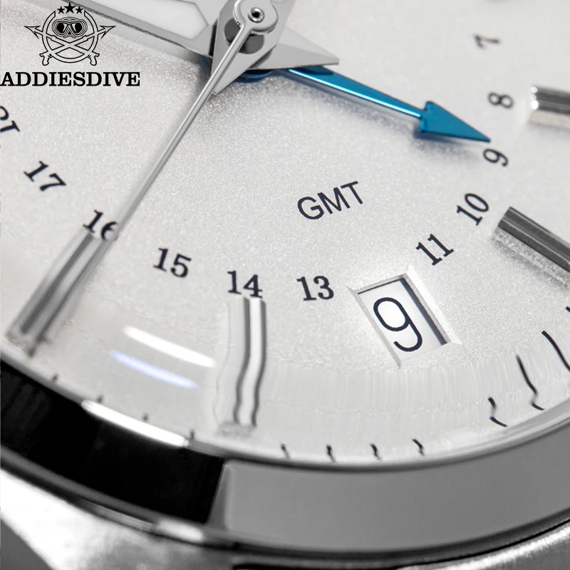 ADDIESDIVE AD2065 GMT Quartz Watch – Swiss Ronda 515-24H, 36mm, 316L Steel, 100M Waterproof Addiesdive watches Color : White|Beige 