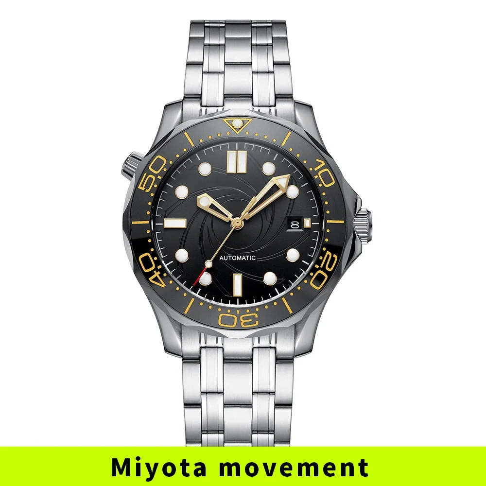 PHYLIDA 200M Black Diver Watch – Bond Style, Miyota Automatic Phylida Watches Color: Sterile Ships From: CHINA 
