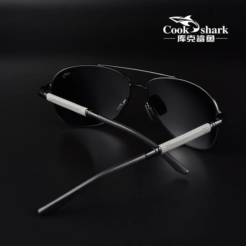 Cook Shark Polarized Color-Changing Sunglasses Unisex Sunglasses Frame Color : black 