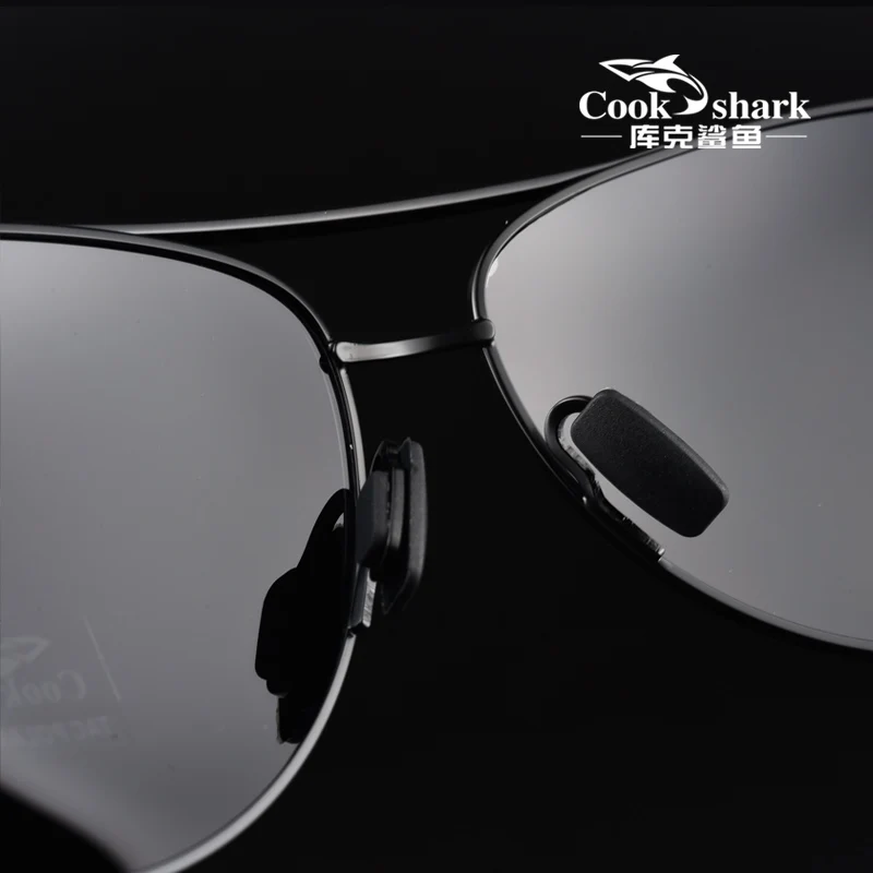 Cook Shark Polarized Color-Changing Sunglasses Unisex Sunglasses Frame Color : black 