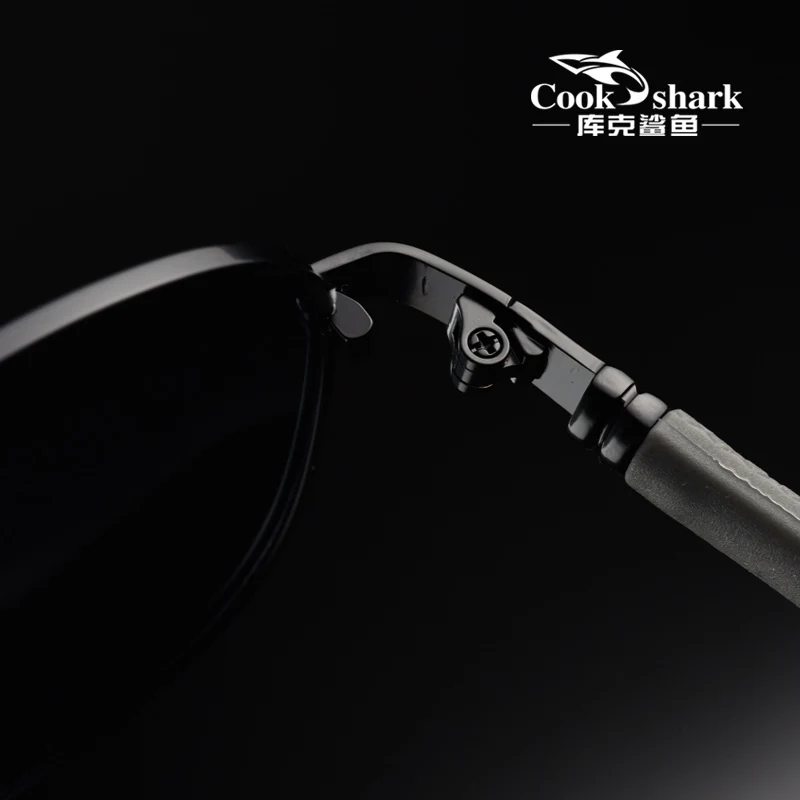 Cook Shark Polarized Color-Changing Sunglasses Unisex Sunglasses Frame Color : black 