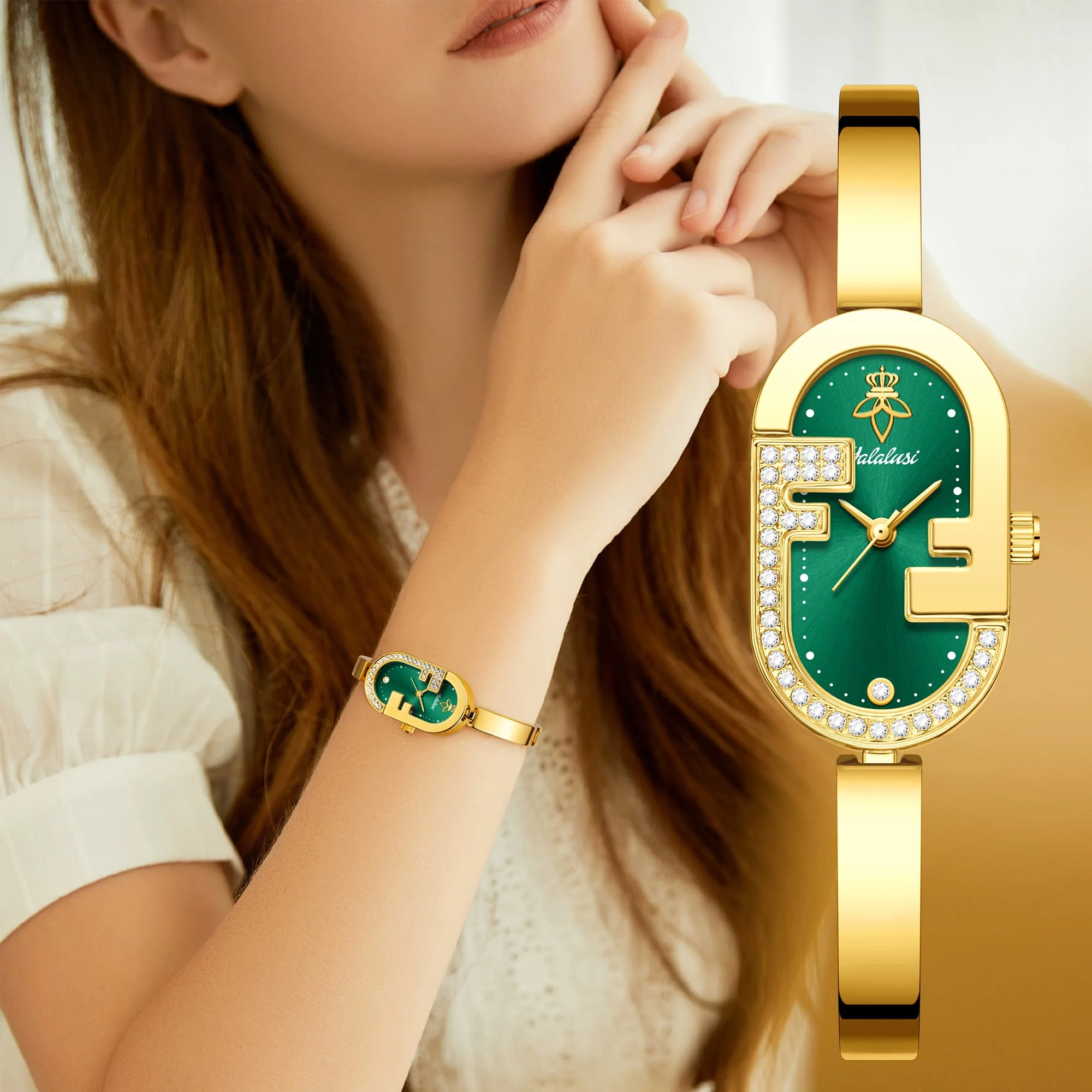 YaLaLuSi brand sparkling luxury ladies quartz watch, elegant temperament style, bracelet wristbands Ladies Gift