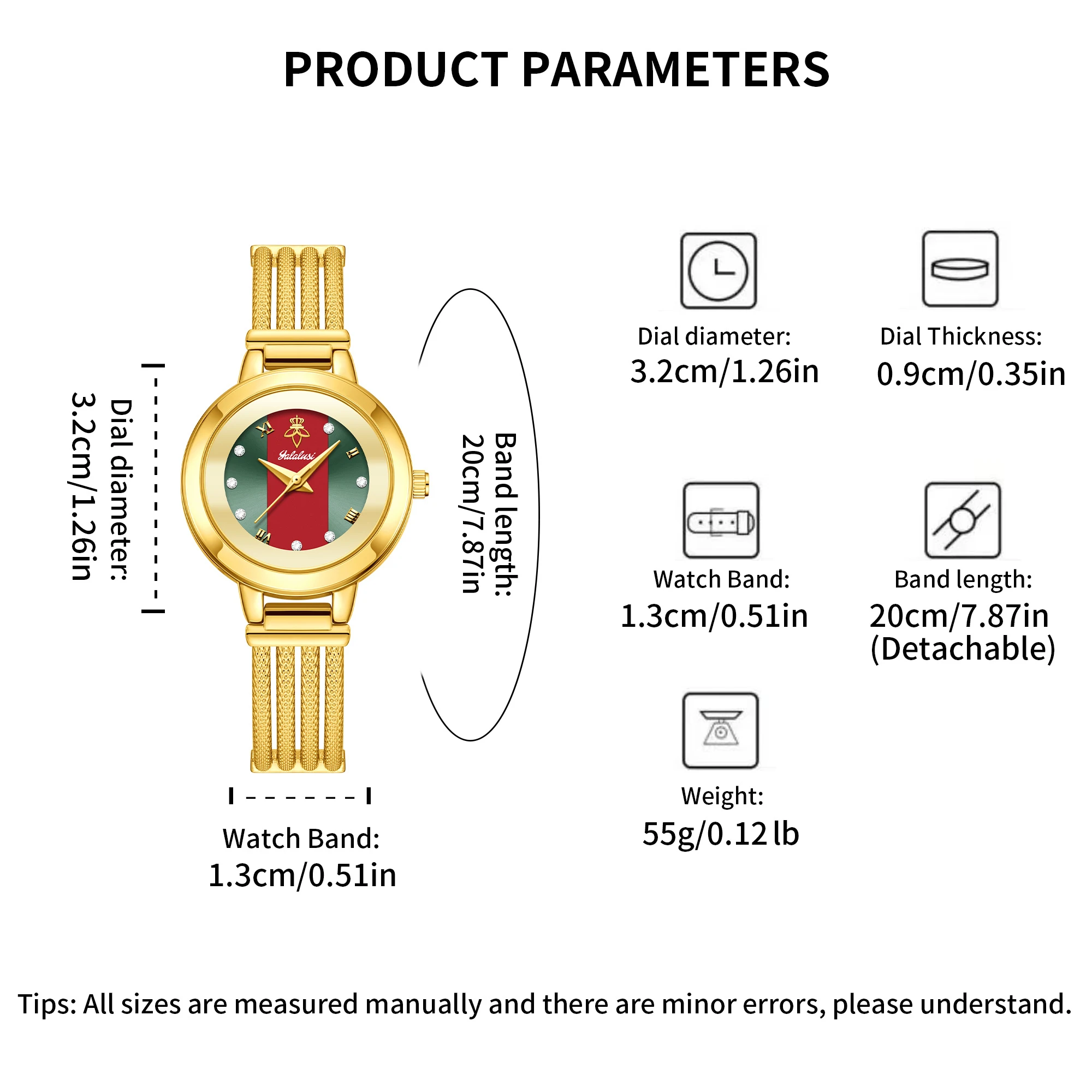 YaLaLuSi Brand Fashion Hot Ladies Quartz Watch Rhinestone Analog Scale Luxury Gold Watch Skeleton Wristband Gift Boxed