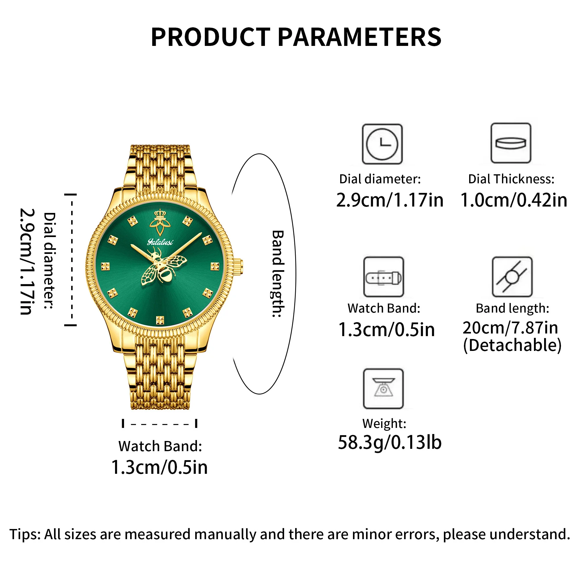 YaLaLuSi brand Elegant Women's Quartz Watch Simple Sun Patterned Case Temperament Gorgeous Gold Gift Box Set Ladies Gift