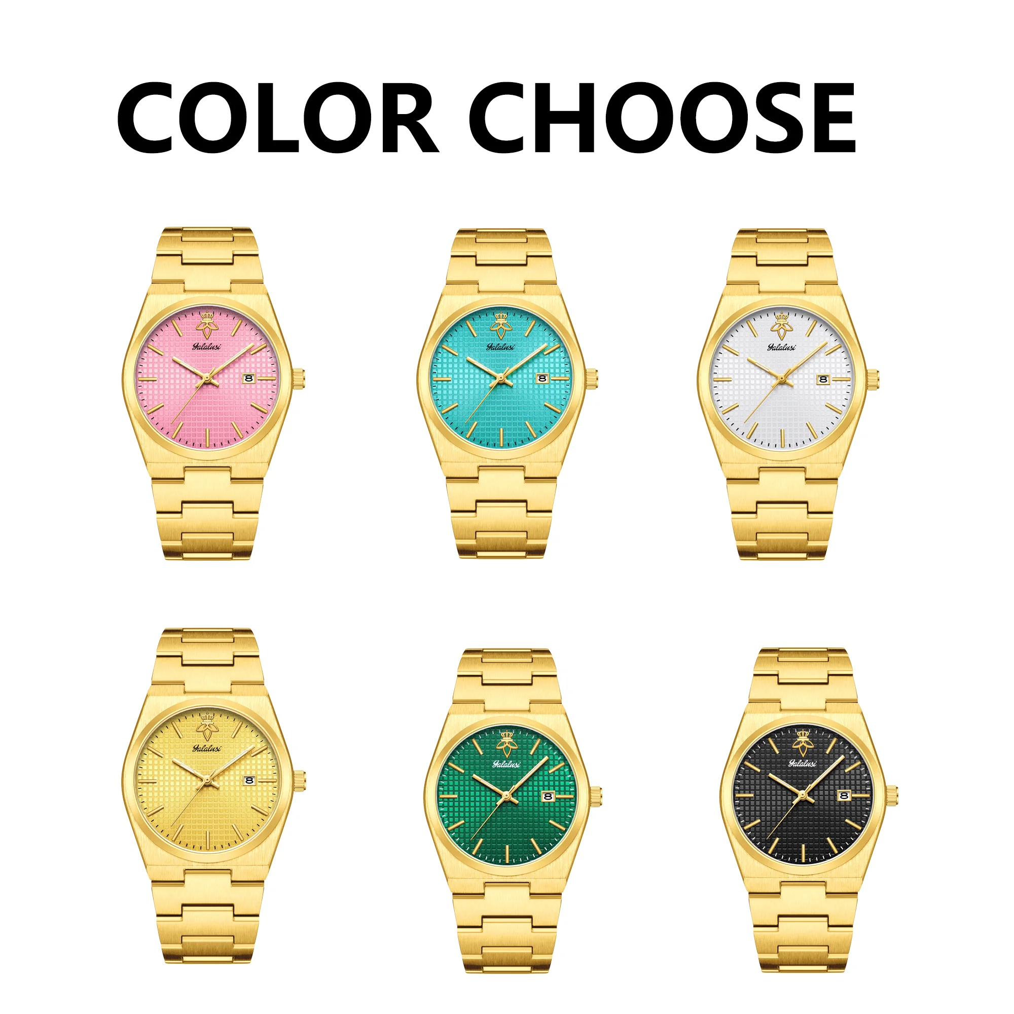YaLaLuSi brand fashionable hot men's quartz watch simple retro models calendar display luminous pointer gift box men's gifts