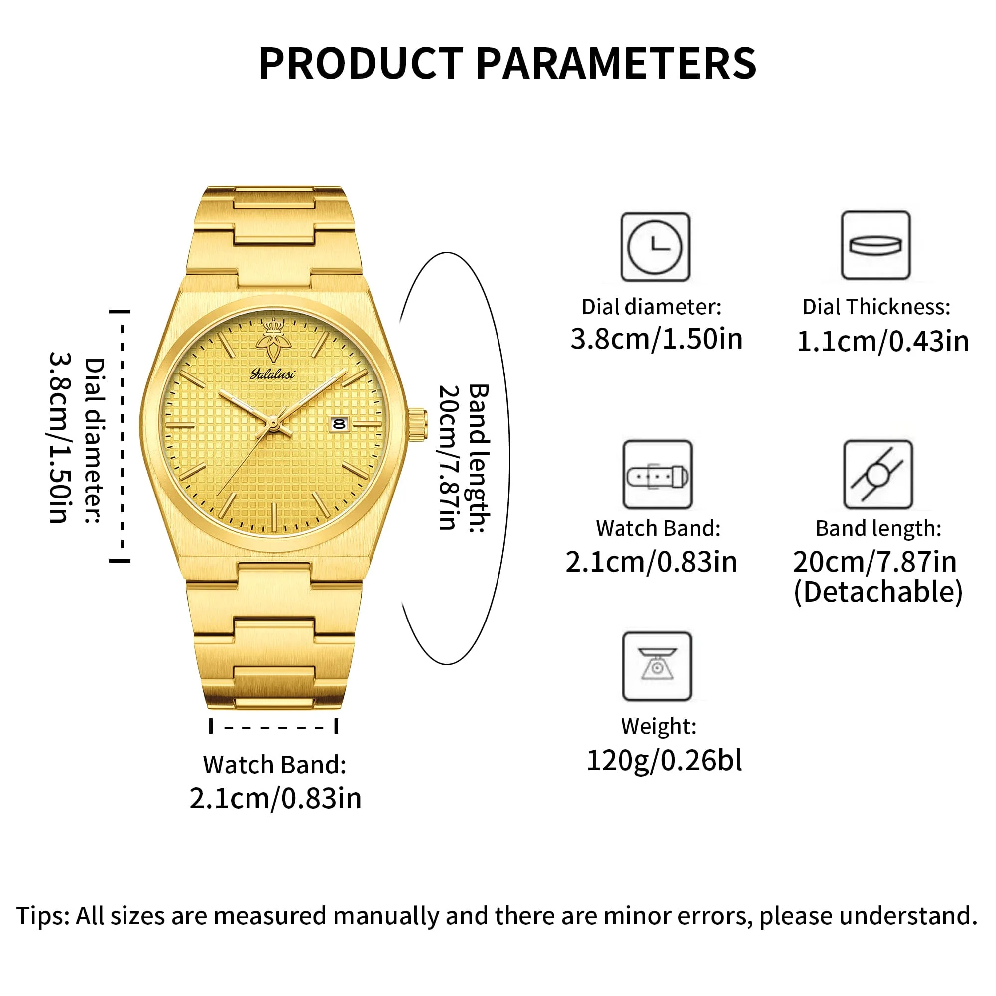 YaLaLuSi brand fashionable hot men's quartz watch simple retro models calendar display luminous pointer gift box men's gifts