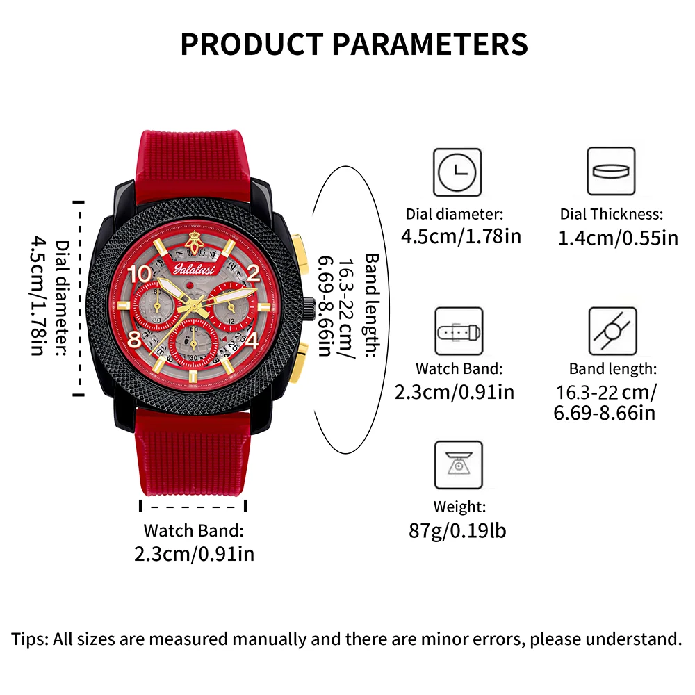 YaLaLuSi brand cool fashion men's quartz watch sports models business luxury watches gift box men's gifts