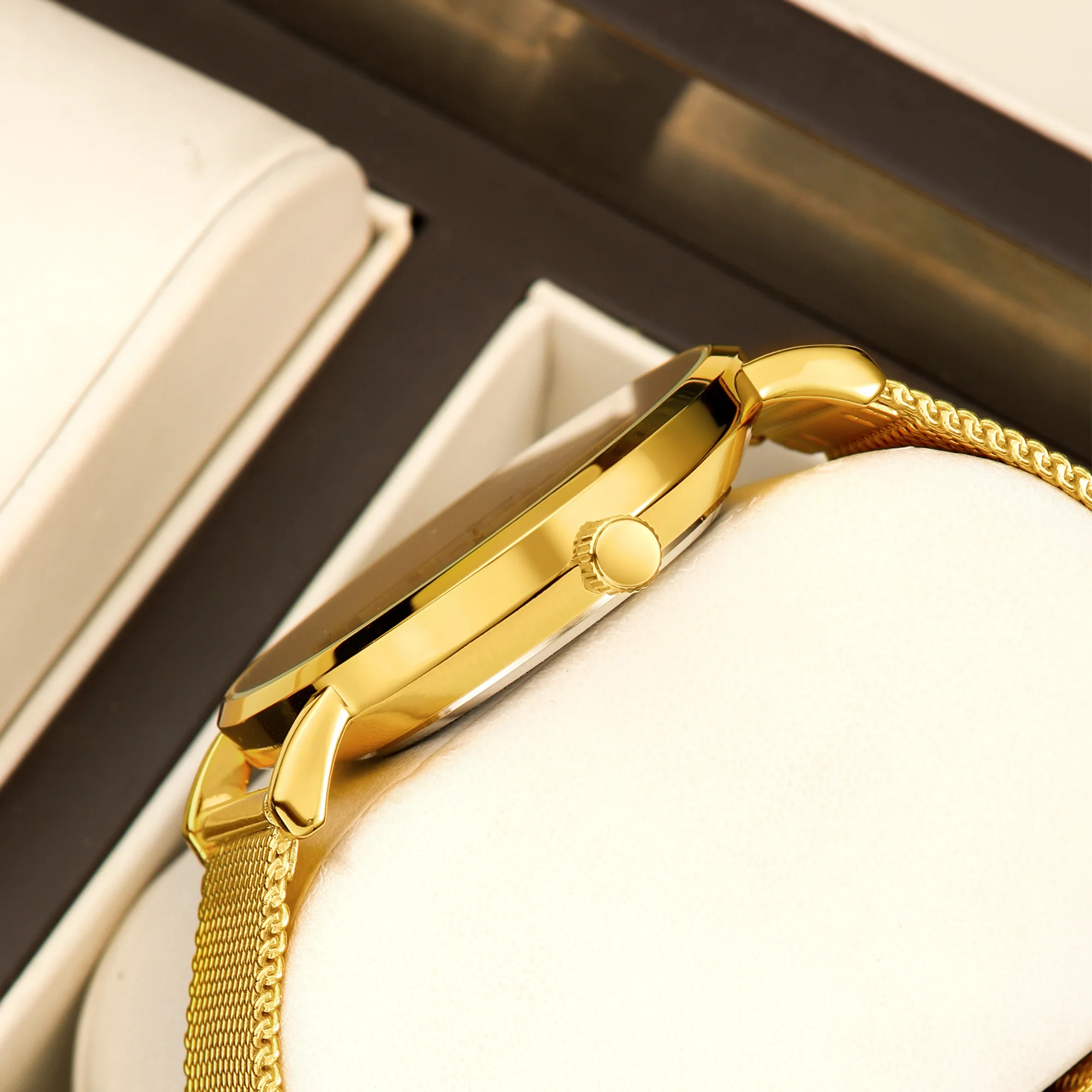 YaLaLuSi Brand Fashion Gold Men's Quartz Simple Business Daily Watch Double Calendar Display Men's Gift Gift Set