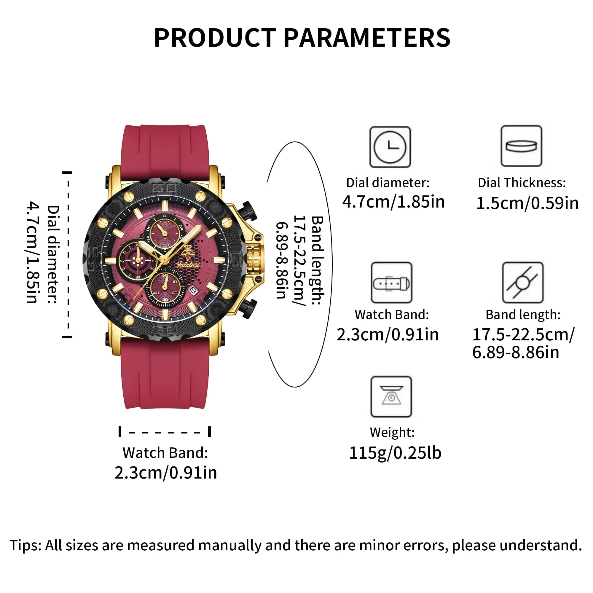 YaLaLuSi men's multifunctional fashion quartz watch, personalized and cool. Daily commute, fashion party, gift