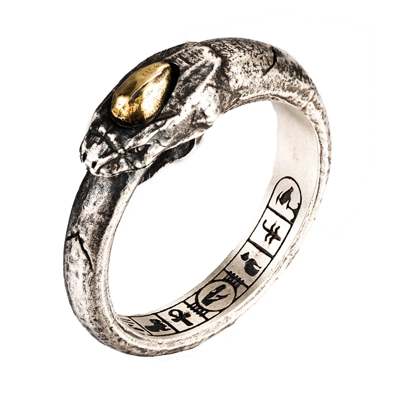 Darkness Apophis Snake Vintage   925 Sterling Silver Ring Fashion Tail Ring Index Ring Jewelry