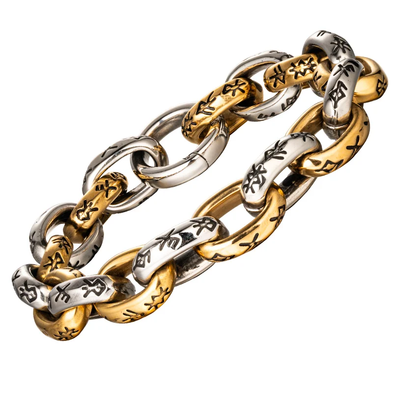 Runes of Seven Realms bracelet for men stainless steel  fashion Jewelry