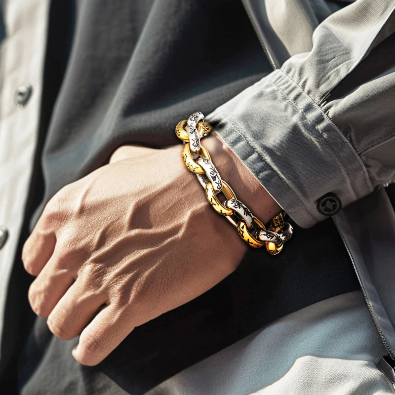 Runes of Seven Realms bracelet for men stainless steel  fashion Jewelry