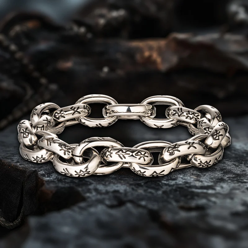 Runes of Seven Realms bracelet for men stainless steel  fashion Jewelry