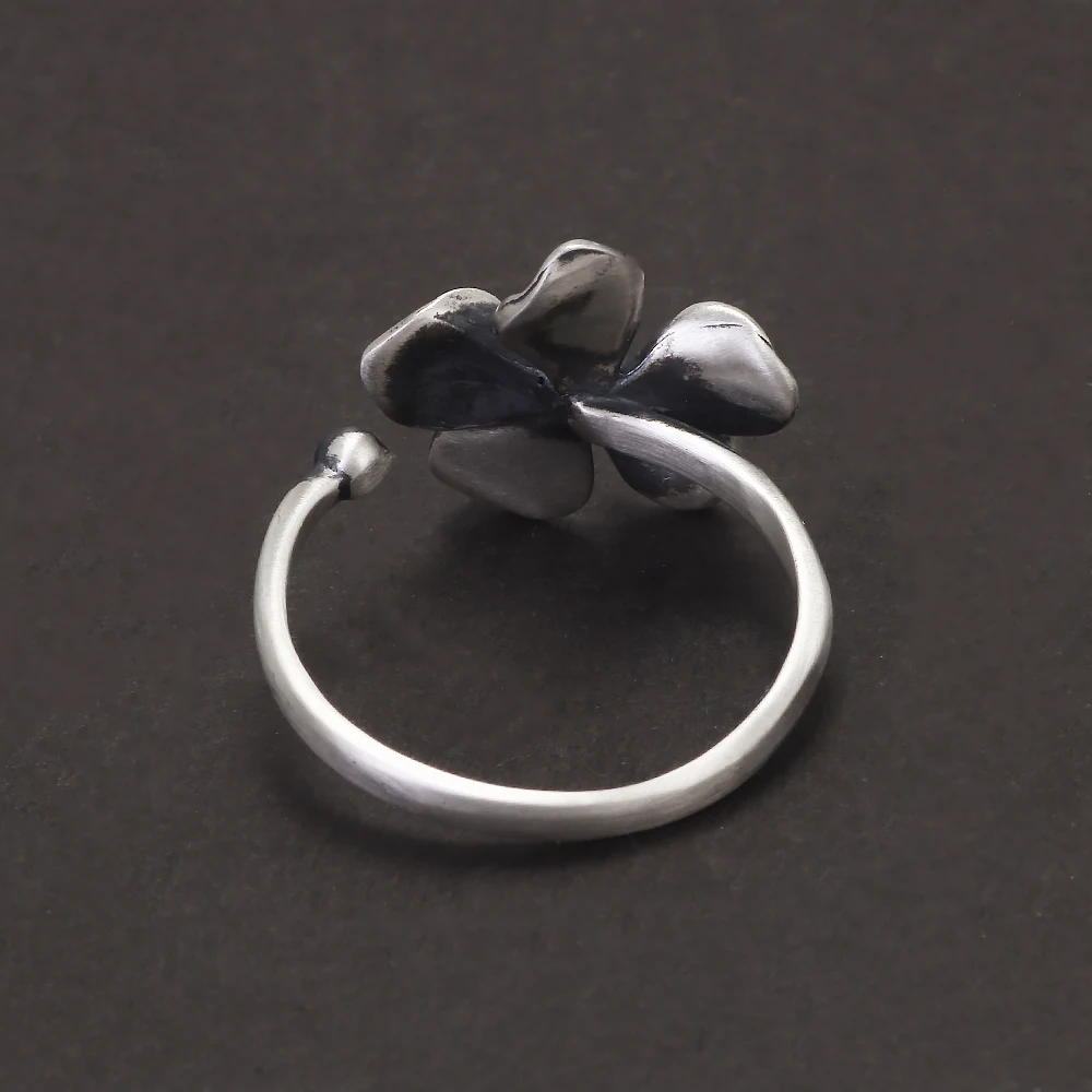 925 Sterling Silver Vintage Sakura Ring for Women Thai Silver Cherry Blossom Open Rings New Fashion Handmade Jewelry