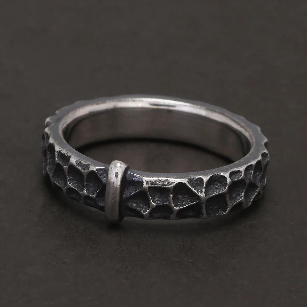 Outlander-inspired sterling silver ring with hammered texture