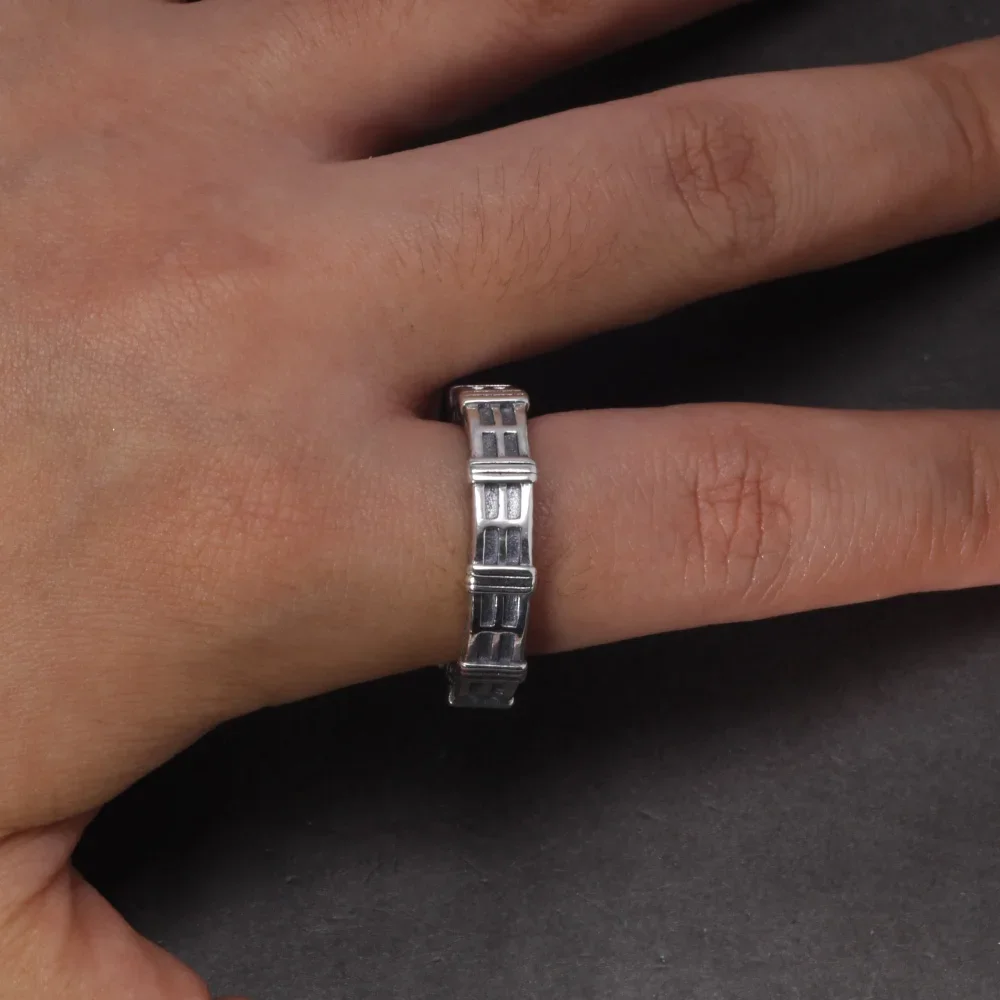 Real 925 Sterling Silver Stargate Rings for Fans Massive Transportation Device TV Show Cosplay Christmas Gift