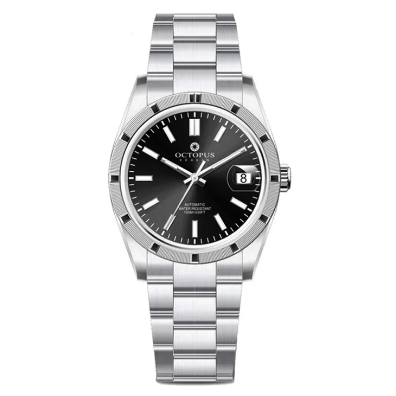 Octopus Kraken OCT-0016 36mm Automatic Watch with Salmon Sunray Dial and Engine-Turned Bezel