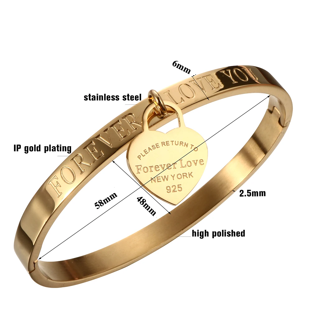 Forever Love You Cuff Bracelet for Women
