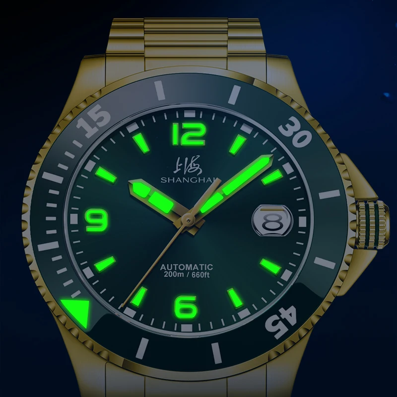 shanghai relogio masculino Men Watch 200m Diving Business Waterproof Fashion Automatic Mechanical Watch Ocean Series 3080