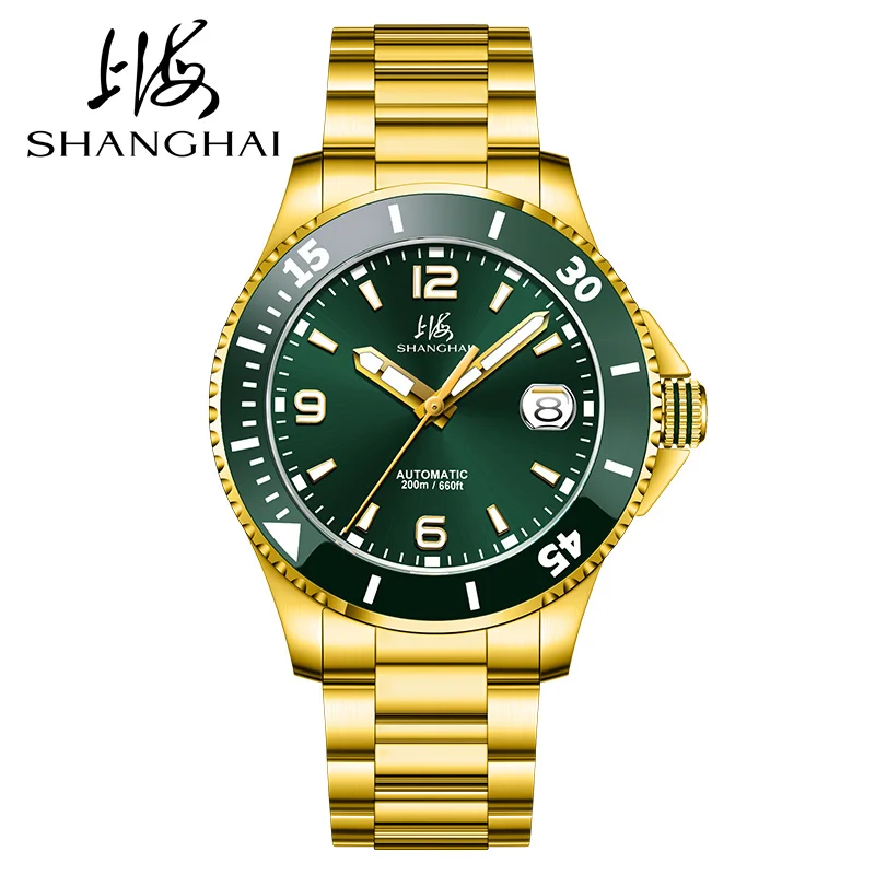 shanghai relogio masculino Men Watch 200m Diving Business Waterproof Fashion Automatic Mechanical Watch Ocean Series 3080