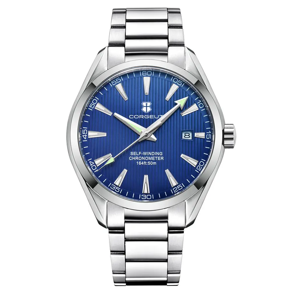 41mm corgeut Men's Dress Watches Luxury nh35 Automatic Watch For Men Mechanical Wristwatches Sapphire Waterproof Steel Band