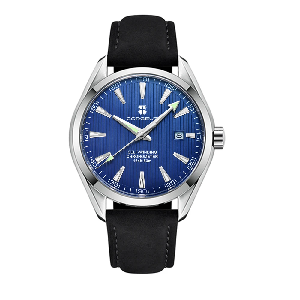 41mm corgeut Men's Dress Watches Luxury nh35 Automatic Watch For Men Mechanical Wristwatches Sapphire Waterproof Steel Band