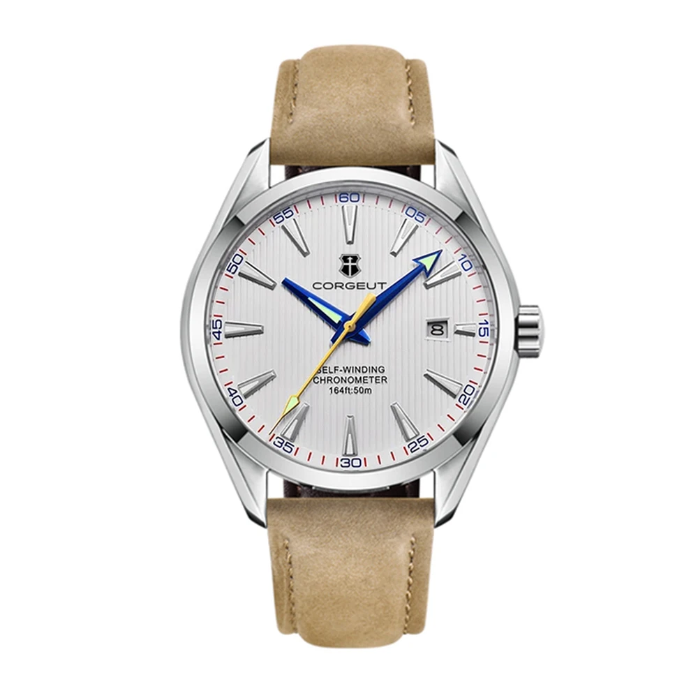 41mm corgeut Men's Dress Watches Luxury nh35 Automatic Watch For Men Mechanical Wristwatches Sapphire Waterproof Steel Band