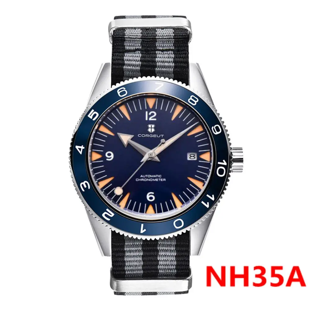 Ceramic Bezel 100 Waterproof Luxury Corgeut Watch Men 41mm Sapphire Mechanical Clock Diver Military NH35 Automatic Wristwatches