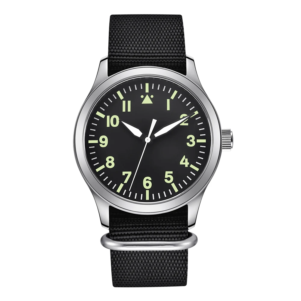 Custom Logo nh35 Automatic Corgeut Watch sapphire 42mm Military Men Sports Sterile Dial Luminous Leather Mechanical Wristwatch