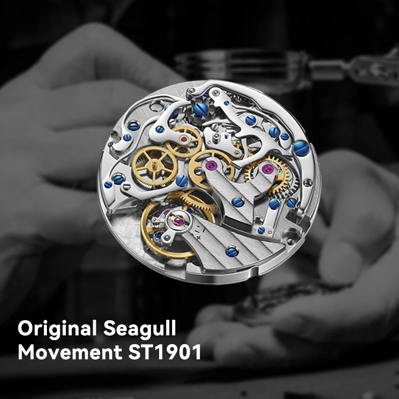 TOPHILL Chronograph Watch Pilot Watch Seagull 1963 Watch  ST19 Movement Sapphire Crystal  Military Limited