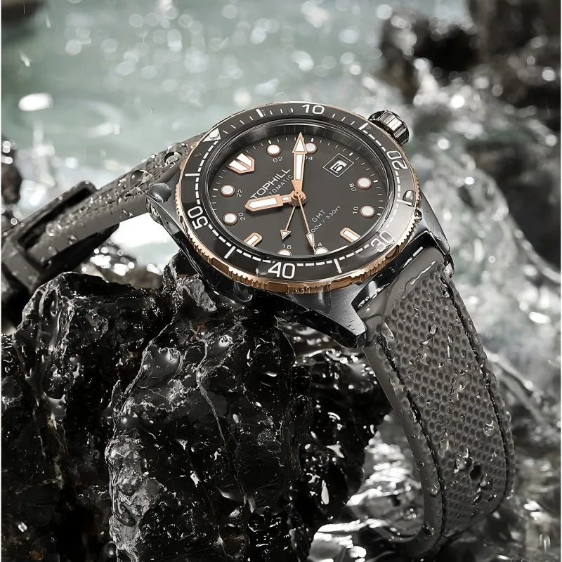 TOPHILL NH34 Movement Men's Automatic Watch Diver GMT Ceramic Bezel BGW9 Super Luminous 100M Water-Resistant Sapphire Gift