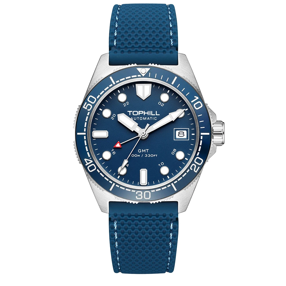 TOPHILL Diver GMT NH34 100m with ceramic bezel dark blue