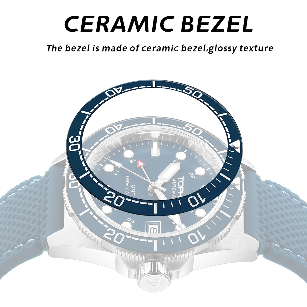 TOPHILL NH34 Movement Men's Automatic Watch Diver GMT Ceramic Bezel BGW9 Super Luminous 100M Water-Resistant Sapphire Gift