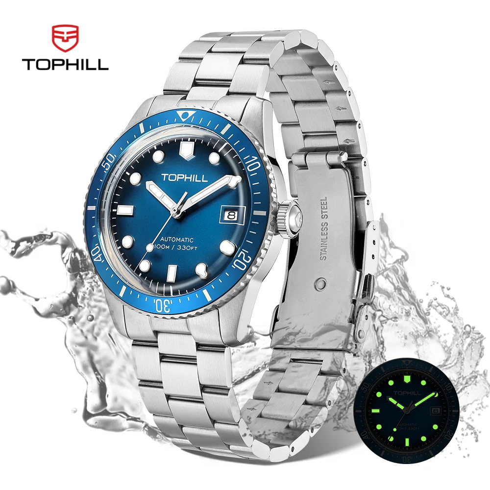 TOPHILL Watches Business Automatic Movement  NH35 Mechanical Watches 10bar waterproof