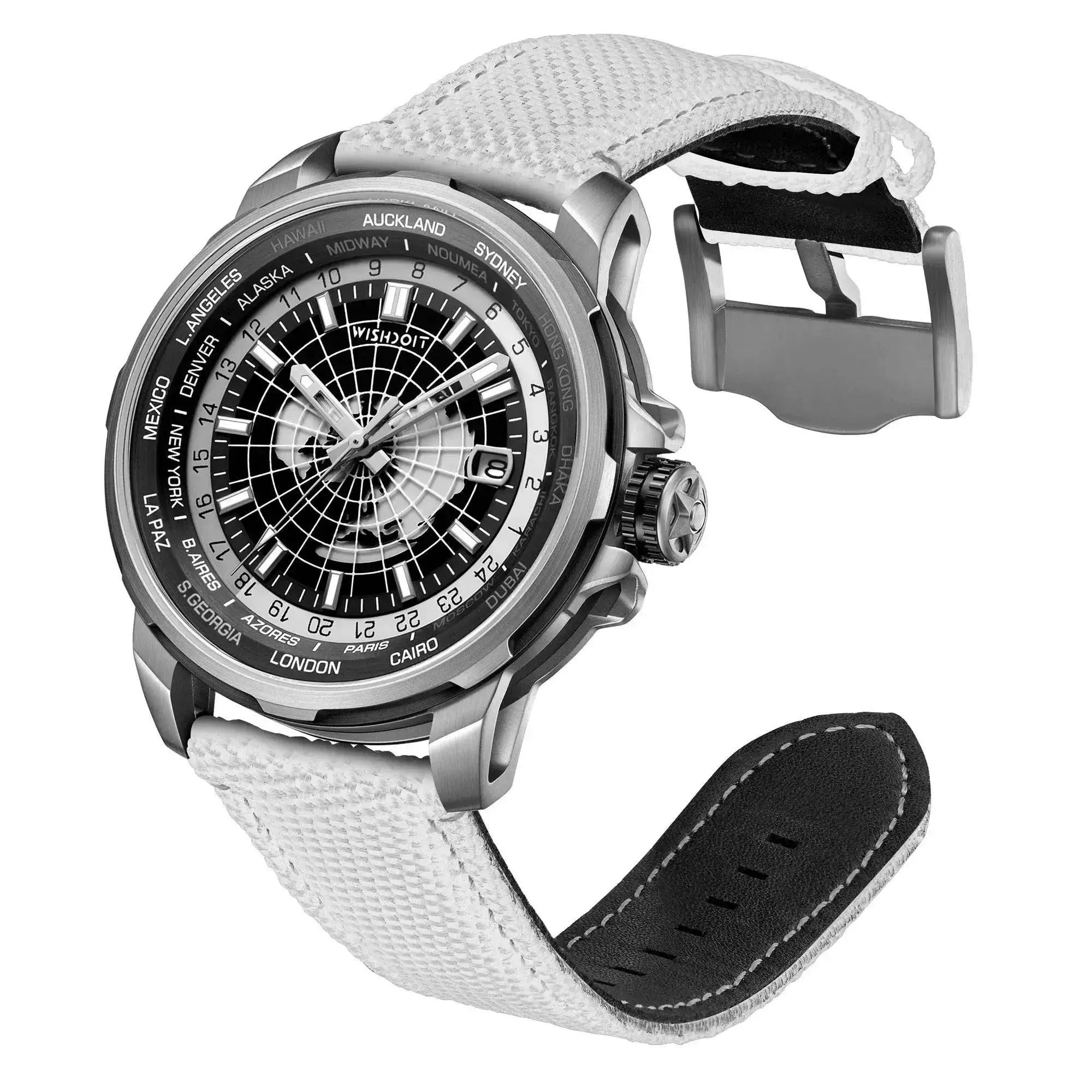 WISHDOIT 2025 New Model 9970 Seiko Mechanical Watch 5ATM Waterproof And Pressure Resistant With Luminous Light World Graphics